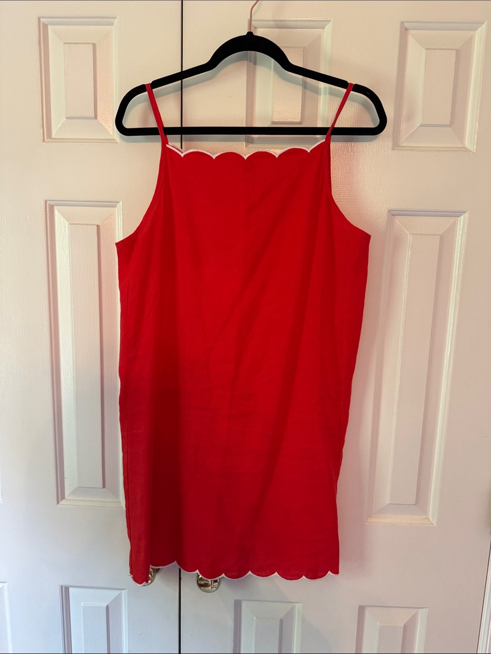 Old Navy Red Scalloped Mini Slip Dress
